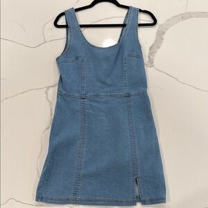 Blue Denim Sleeveless Dress